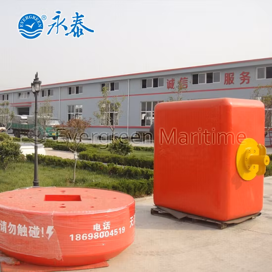 Boyas de forma cilíndrica de amarre marino con soporte de cadena submarina