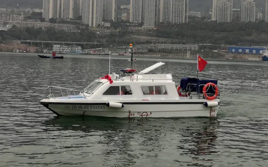 Bote de FRP de 21 pies y 6,38 m con fuera de borda o popa Bote patrullero oficial
